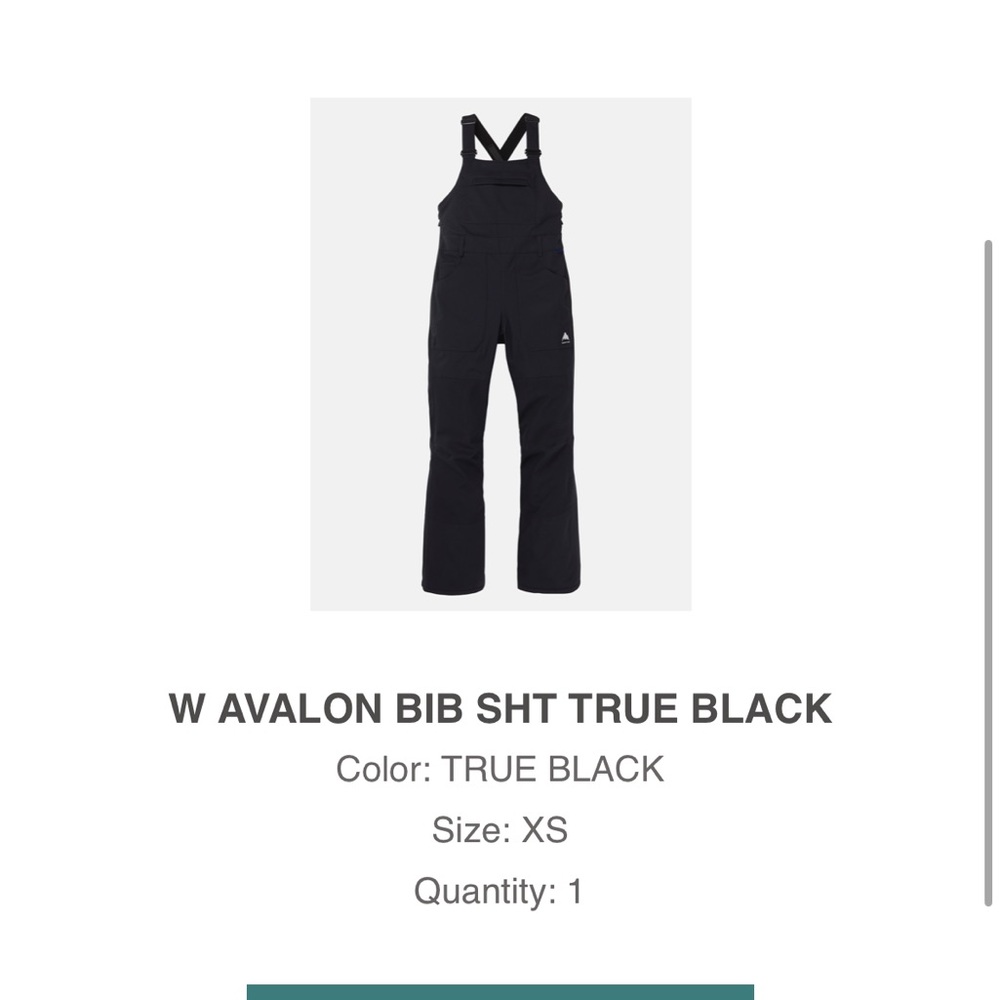 Burton AVALON BIB TRUE BLACK - SHORT